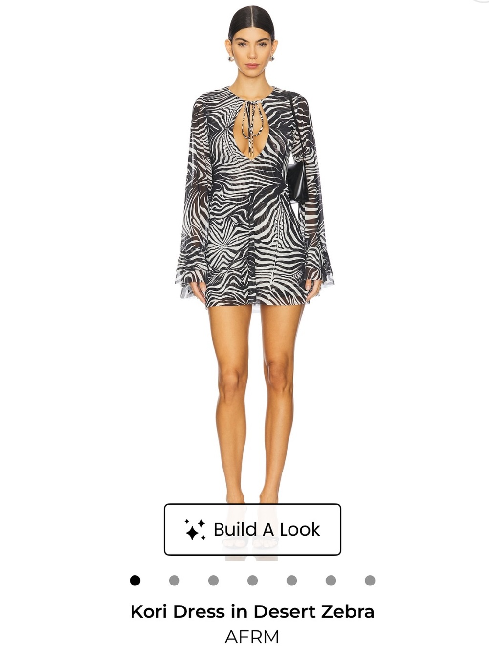 AFRM Desert Zebra Mini Dress in Black and White